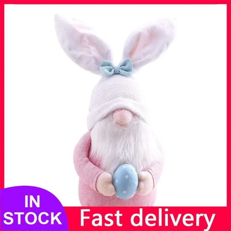 2PCS Easter Gnome Plush Bunny Stuffed Rabbit Ear with Egg