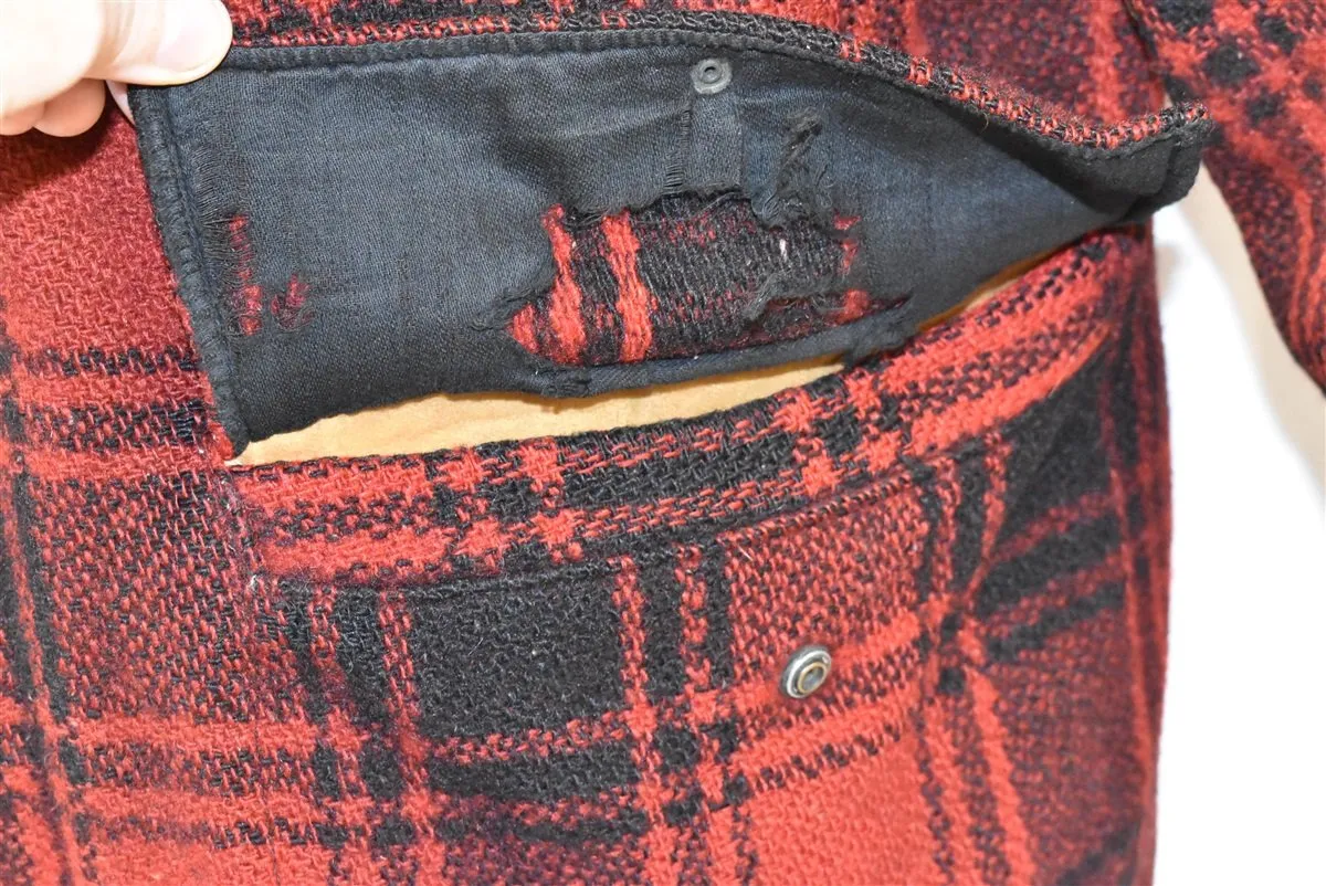 30s Duxbak Utica Wool Mackinaw Plaid Jacket Large
