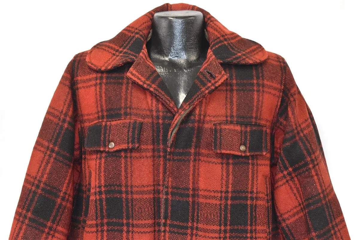 30s Duxbak Utica Wool Mackinaw Plaid Jacket Large