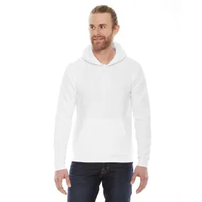 American Apparel Unisex White Flex Fleece Drop Shoulder Pullover Hoodie