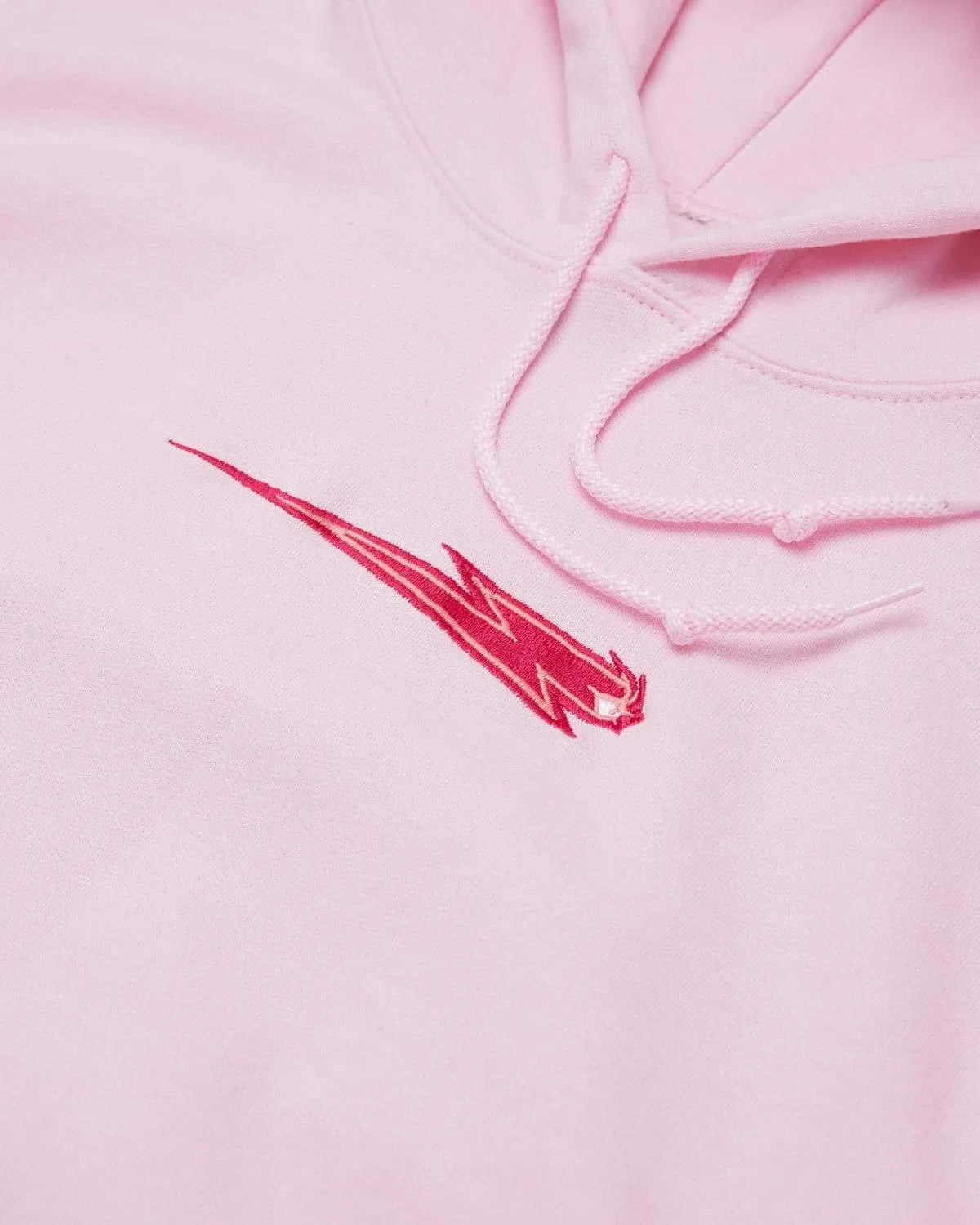 'Beast Bolt' Embroidered Pull Over Hoodie - Pink