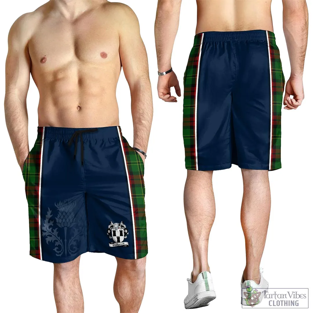Blackstock Hunting Tartan Men's Shorts with Family Crest and Scottish Thistle Vibes Sport Style