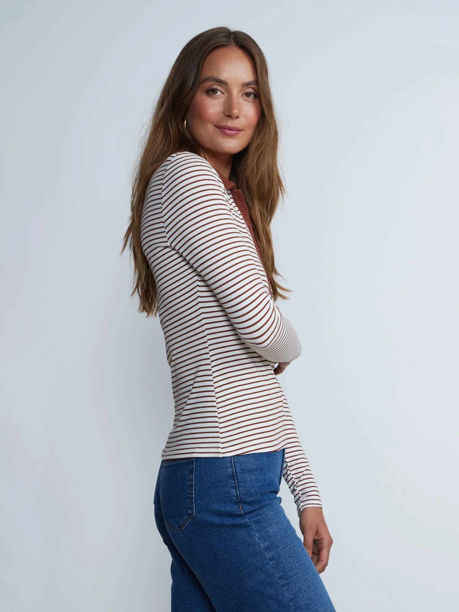 Collared Rib Knit Top