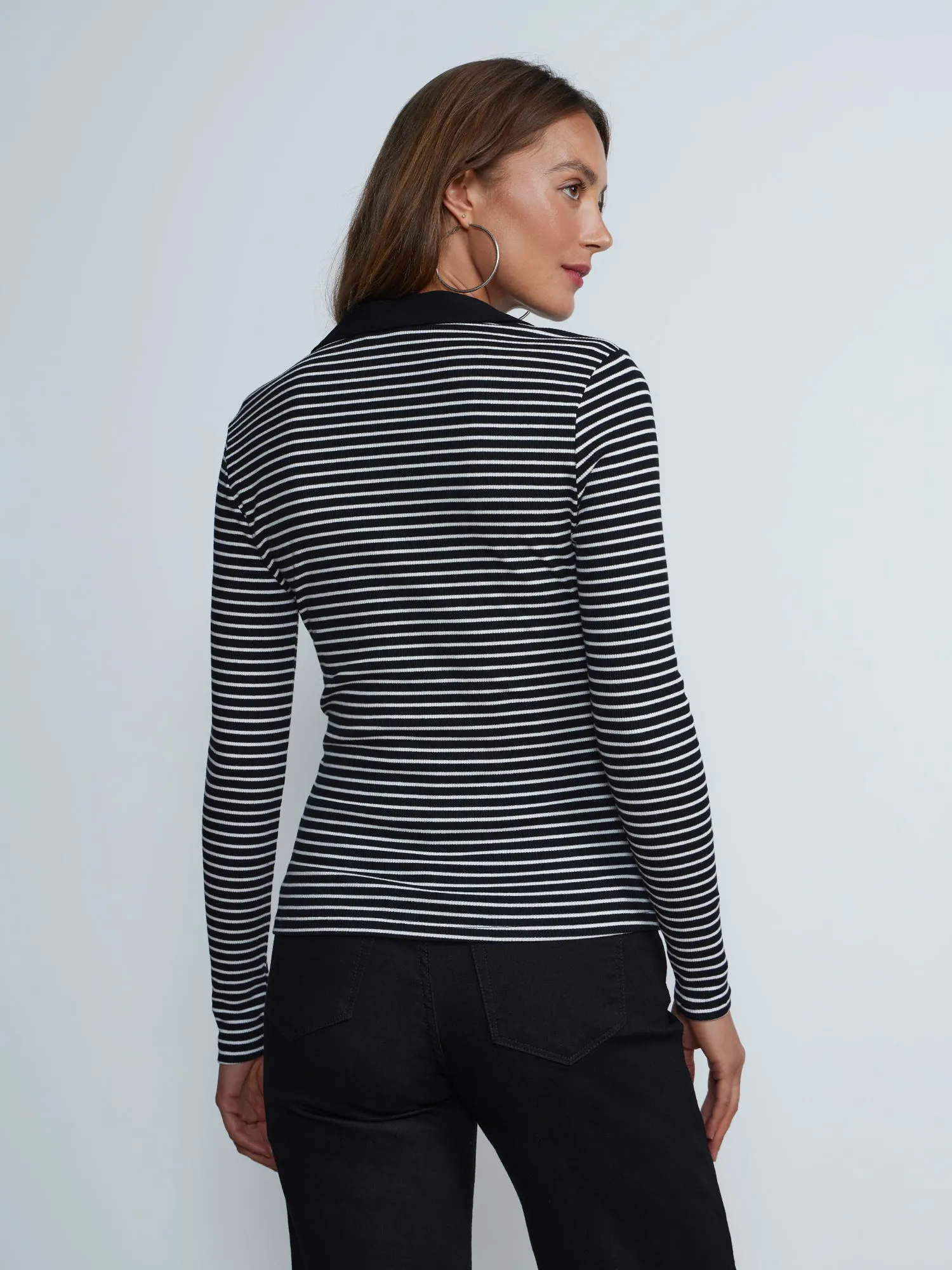 Collared Rib Knit Top