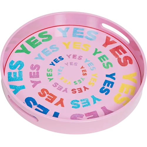 Cotton Candy "Yes Yes Yes" Lacquer Tray