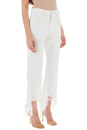 destroyed hem jeans