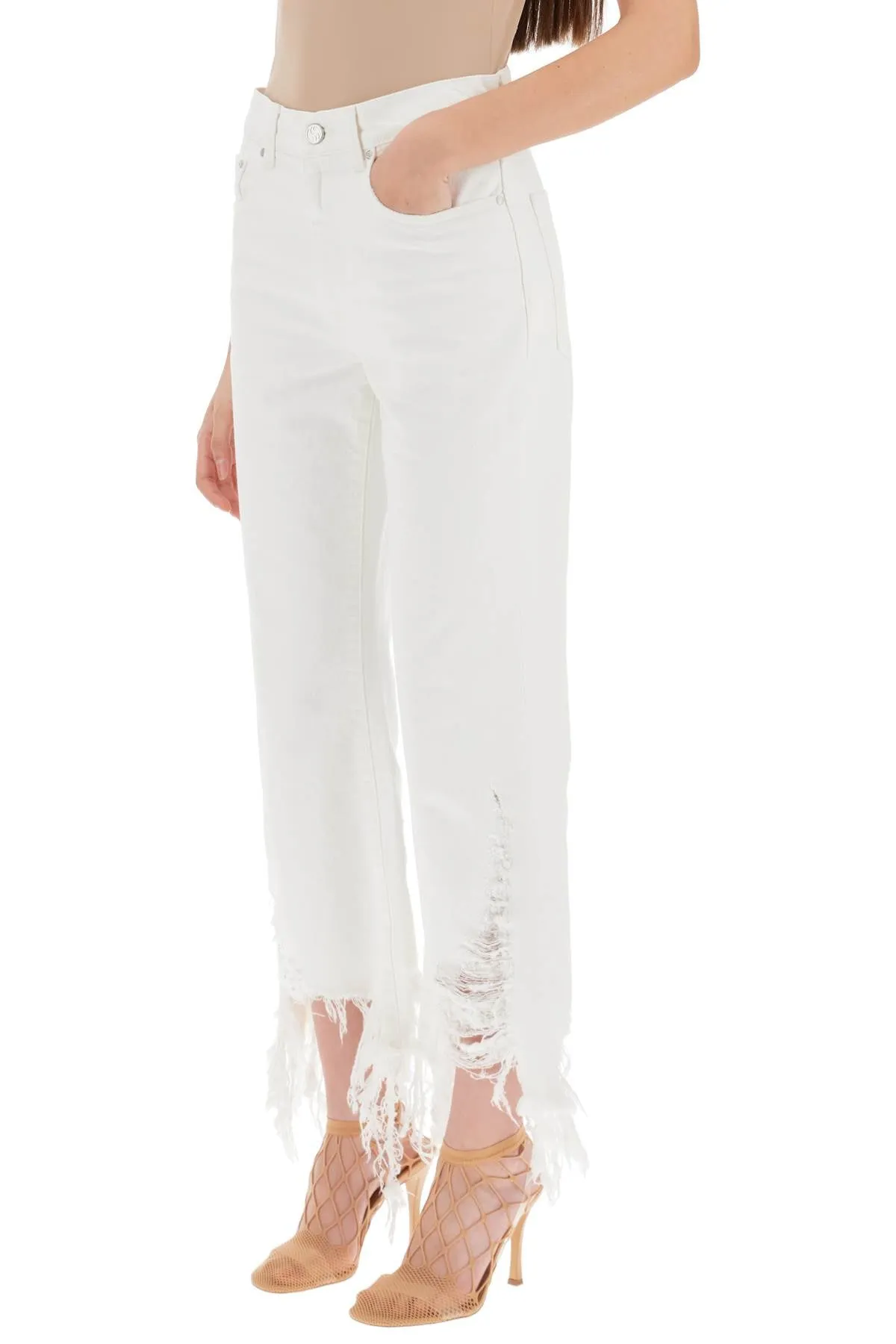 destroyed hem jeans