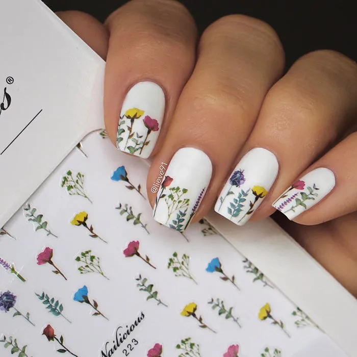 Elegant Wildflower Stickers - 223 XXL