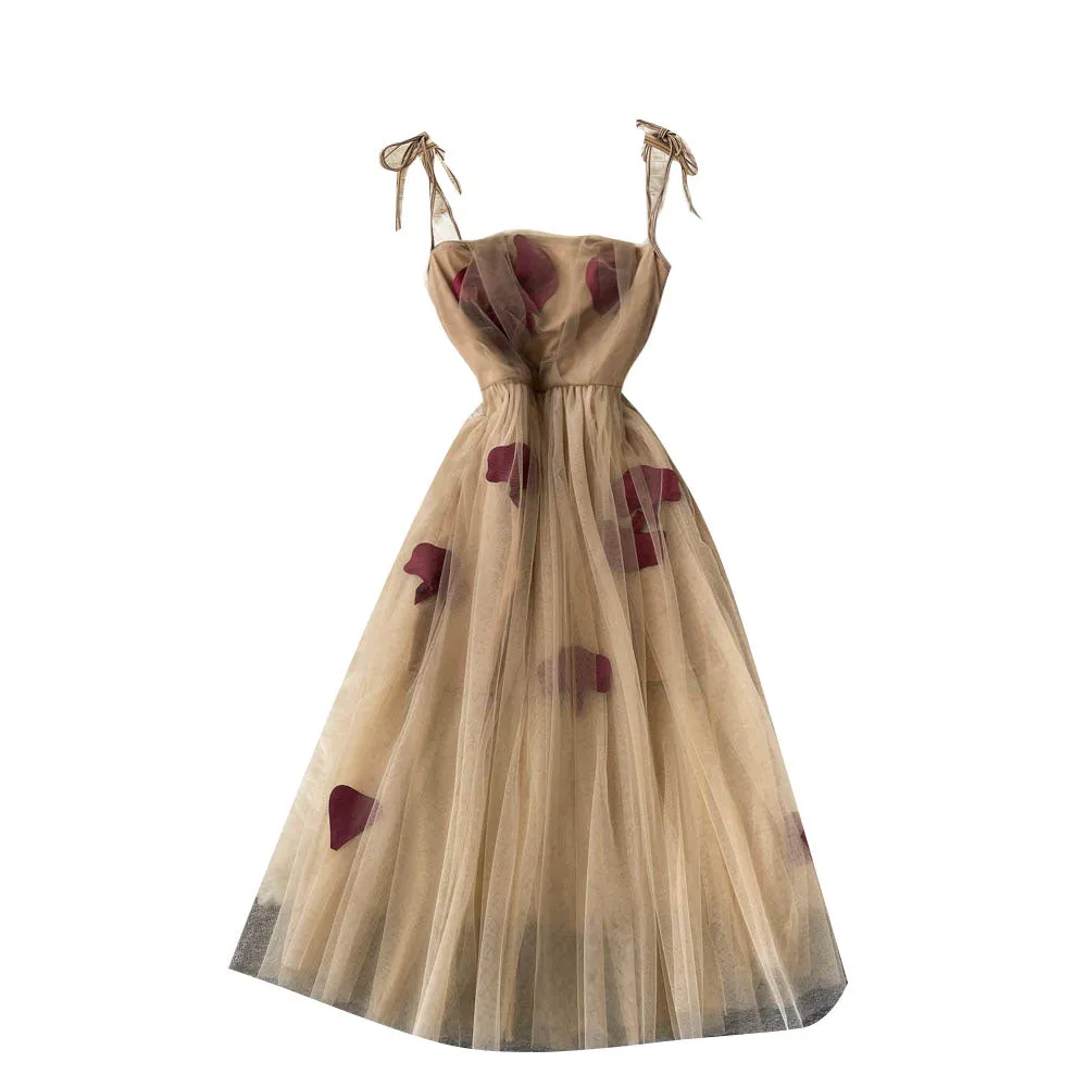 Fairy Patched Mesh Halter Dress