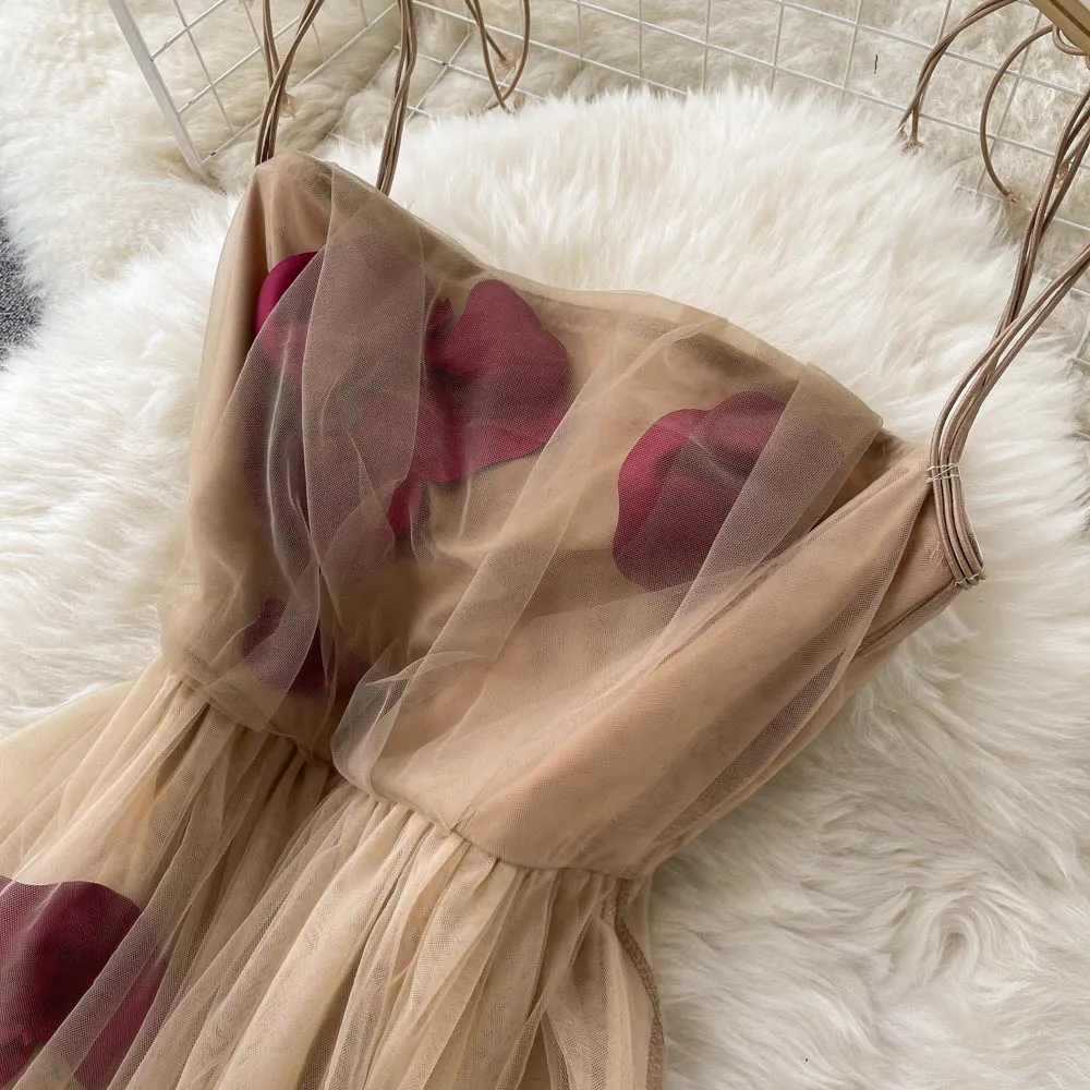 Fairy Patched Mesh Halter Dress