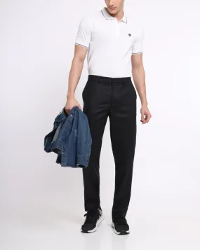 Flat Front Wool Chinos - Dark Charcoal