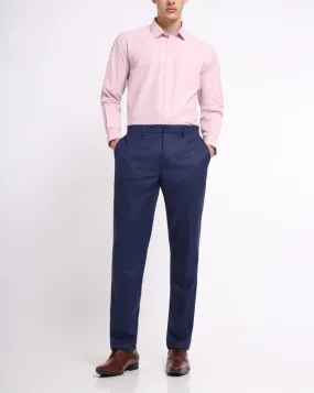Flat Front Wool Chinos - Indigo