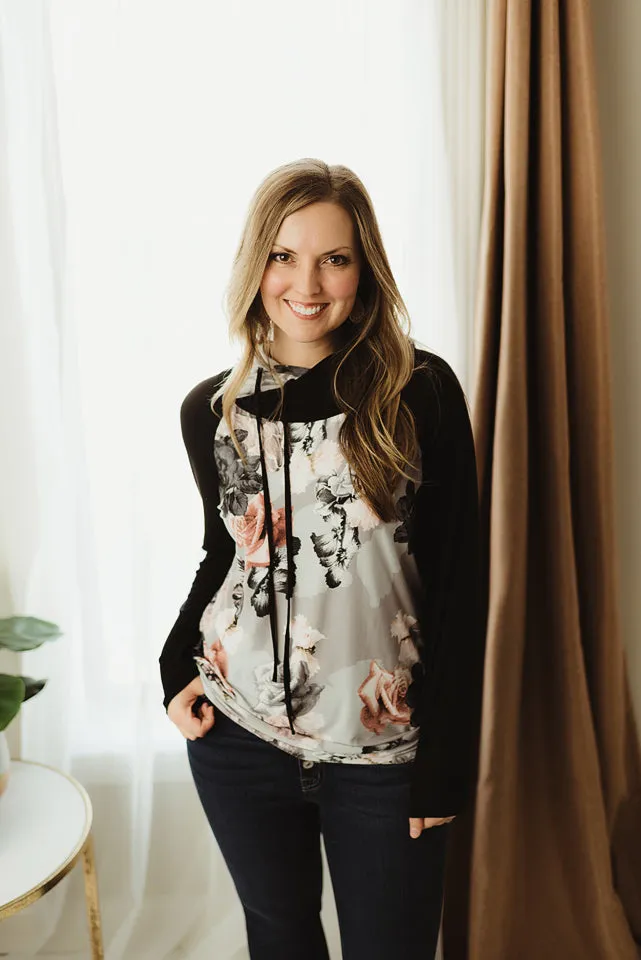 Floral Print Hoodie
