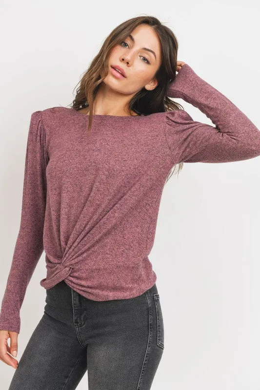 *FRONT TWIST TOP MAUVE