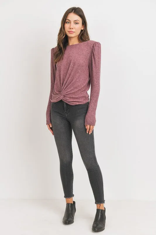 *FRONT TWIST TOP MAUVE