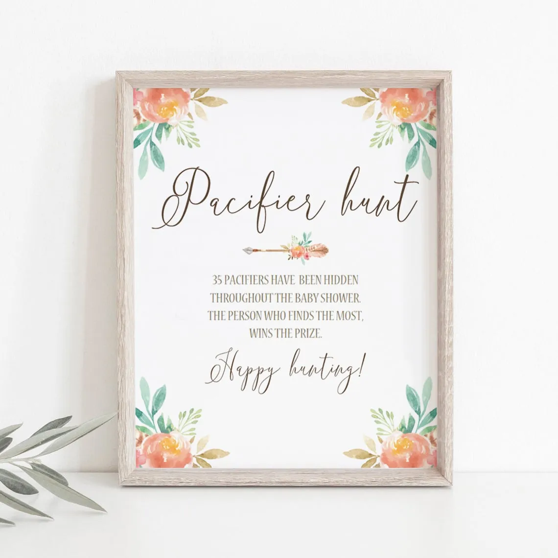 Funny Baby Shower Game Hunt The Pacifiers Template