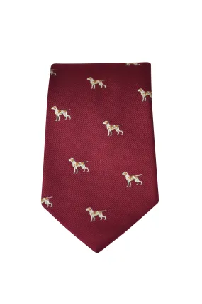 GT12 - 100% Silk Woven Tie / Dog - WINE