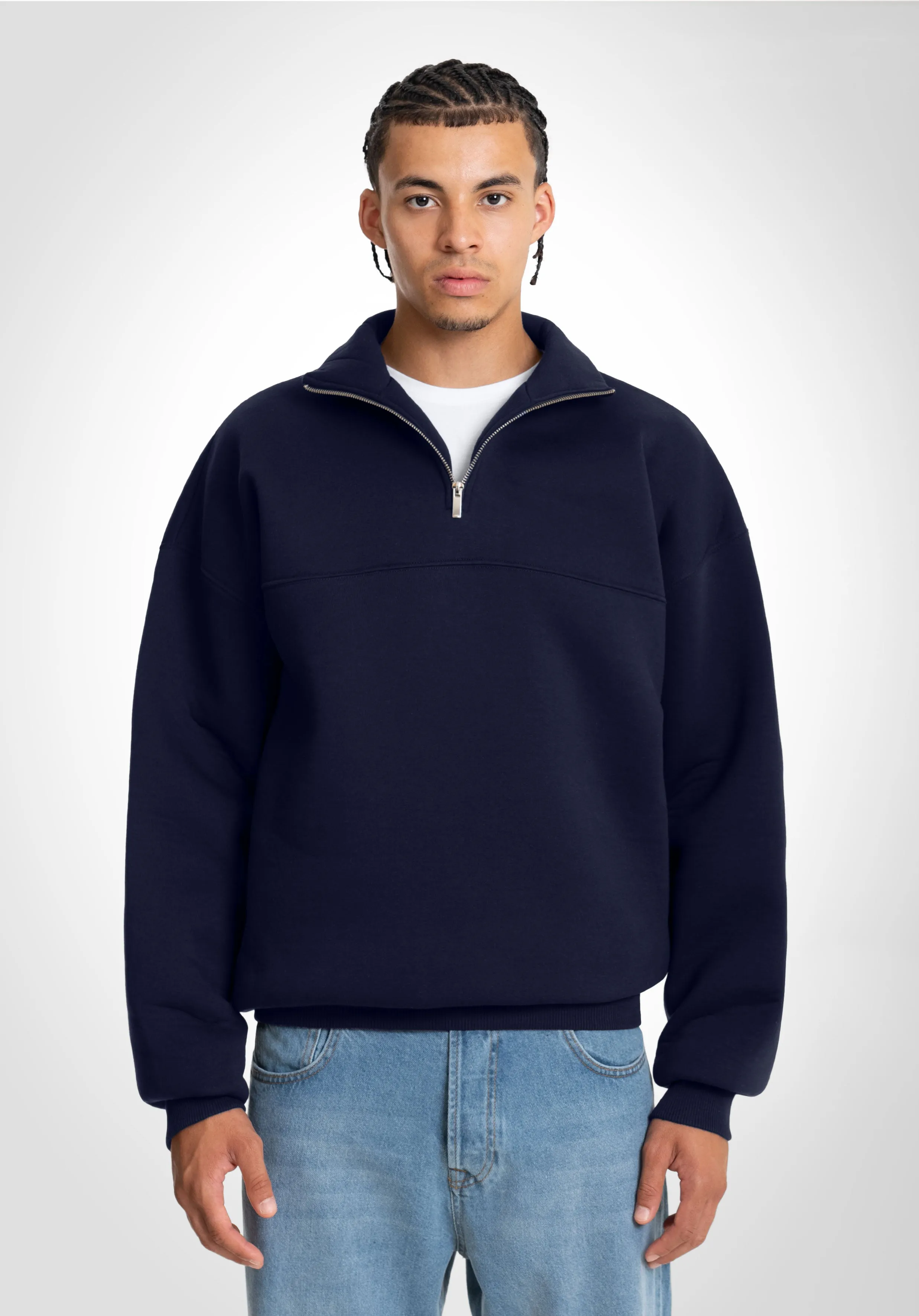 Half Zip Hoodie - Slate Navy