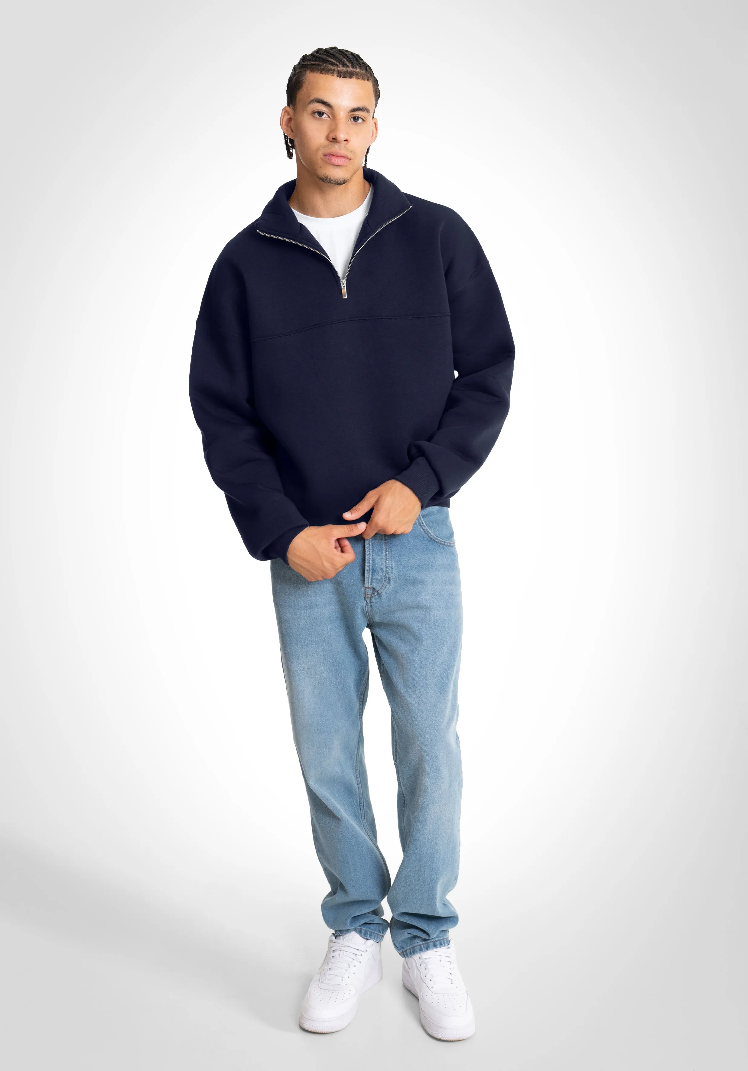 Half Zip Hoodie - Slate Navy