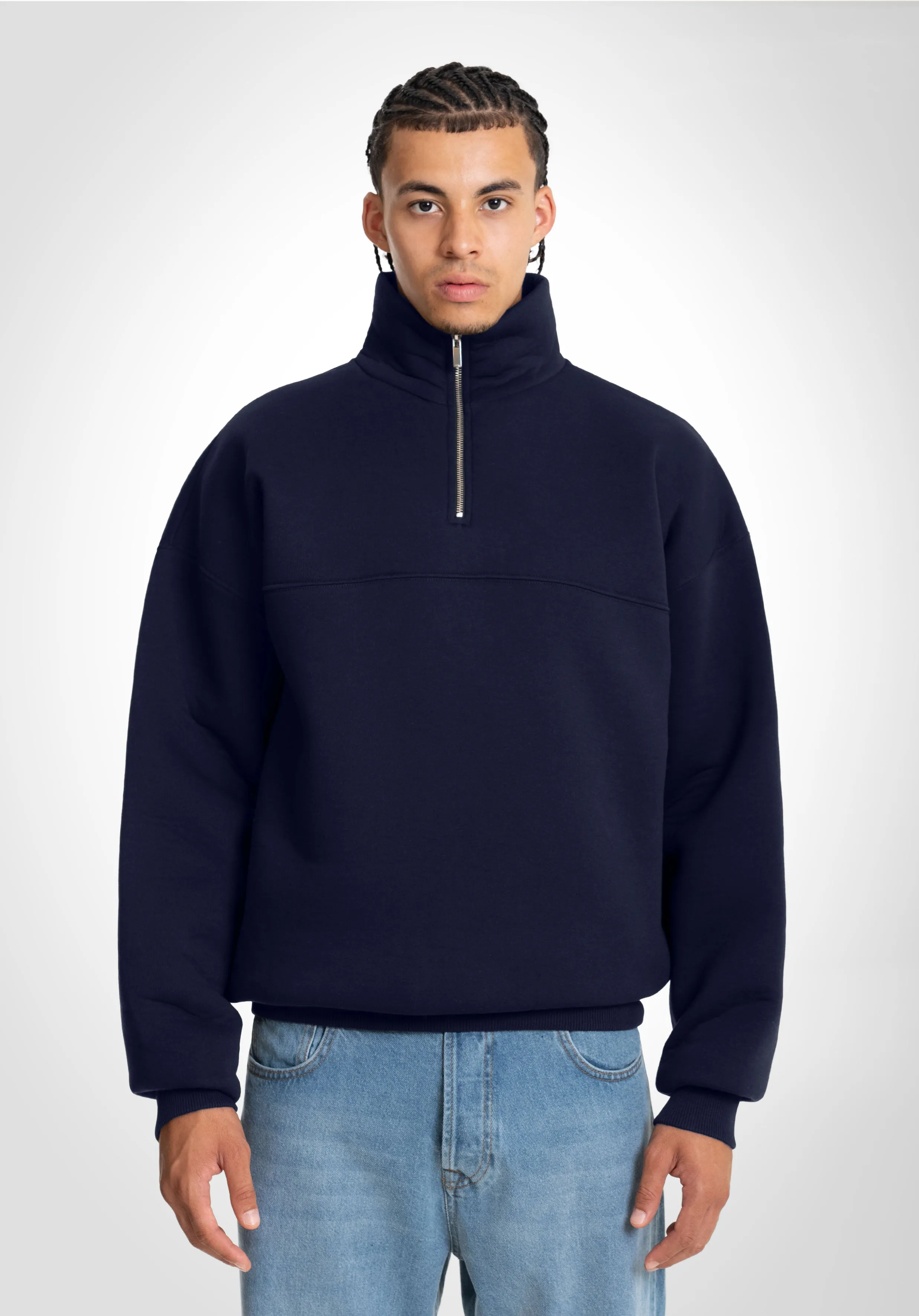 Half Zip Hoodie - Slate Navy