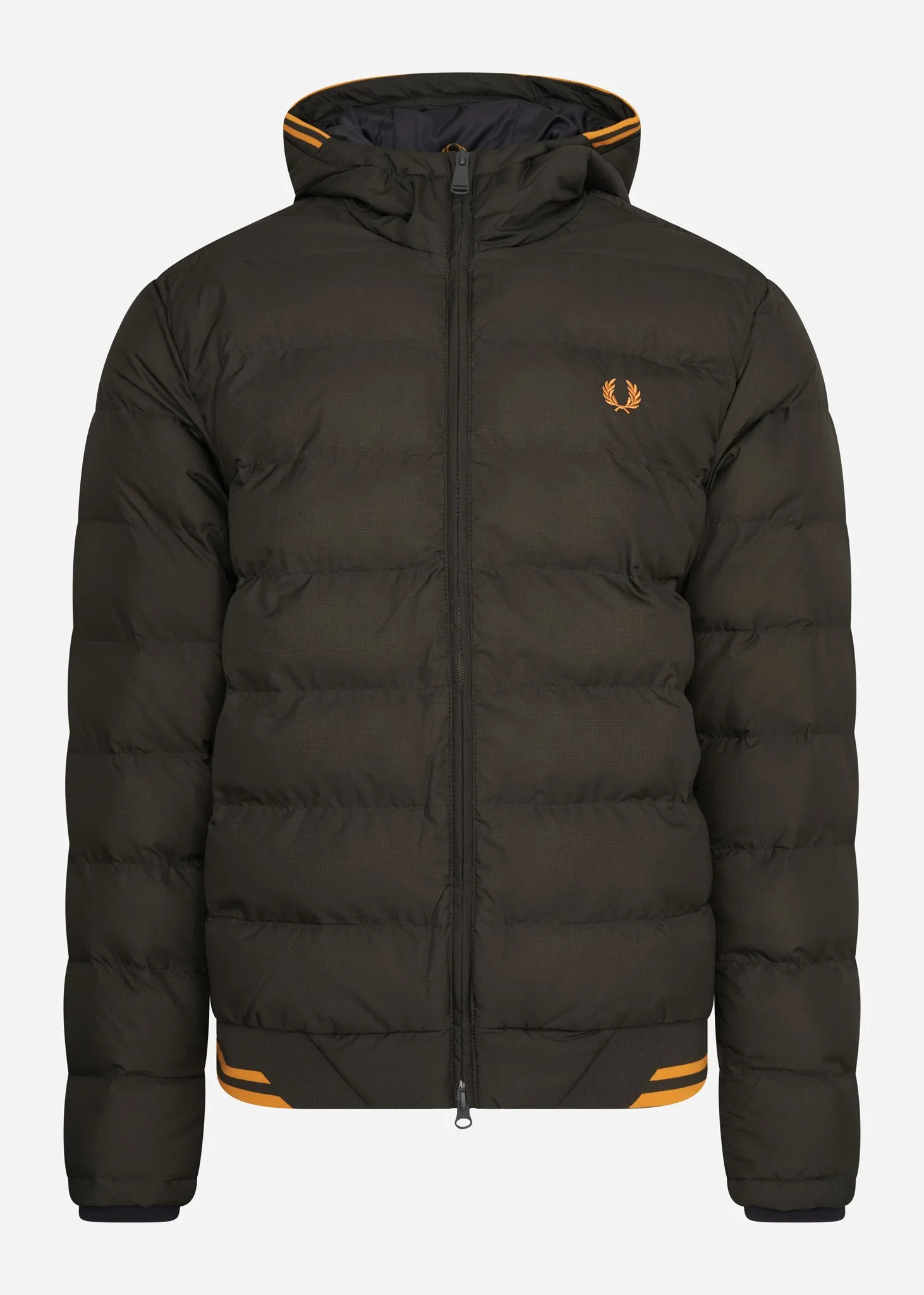 Hooded insulated jacket - hunting green