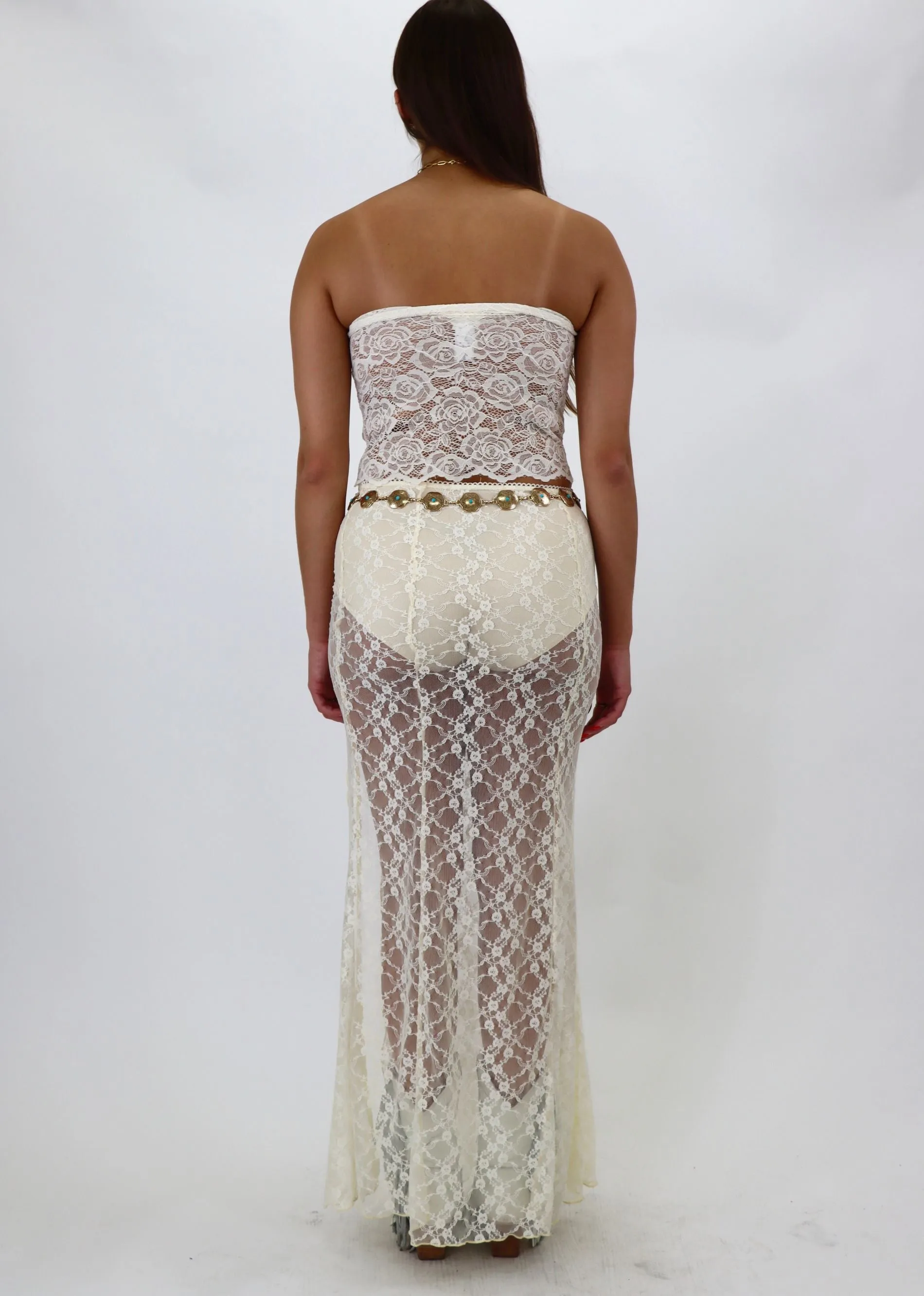 Miss Universe Lace Maxi Skirt ★ Cream