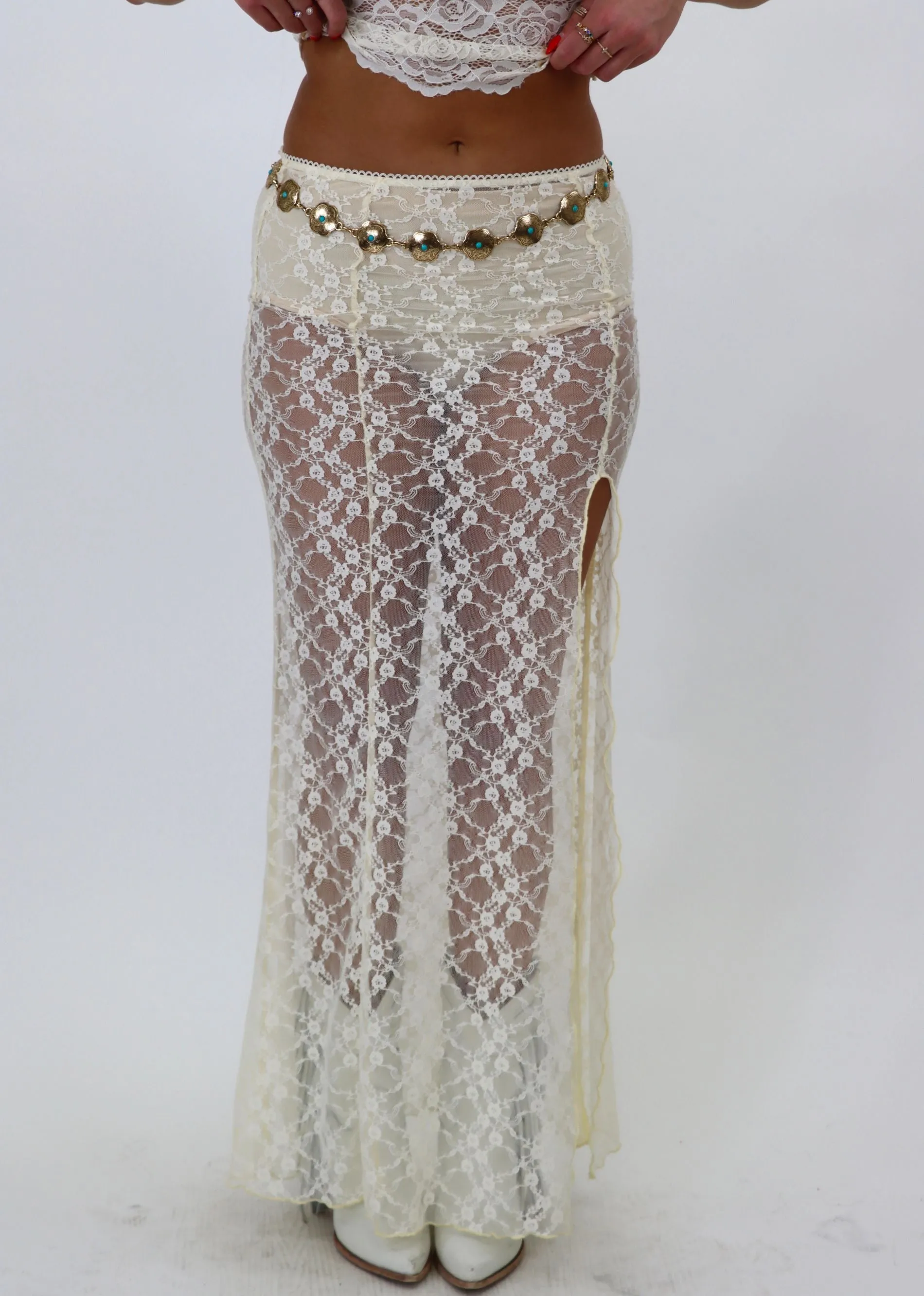 Miss Universe Lace Maxi Skirt ★ Cream