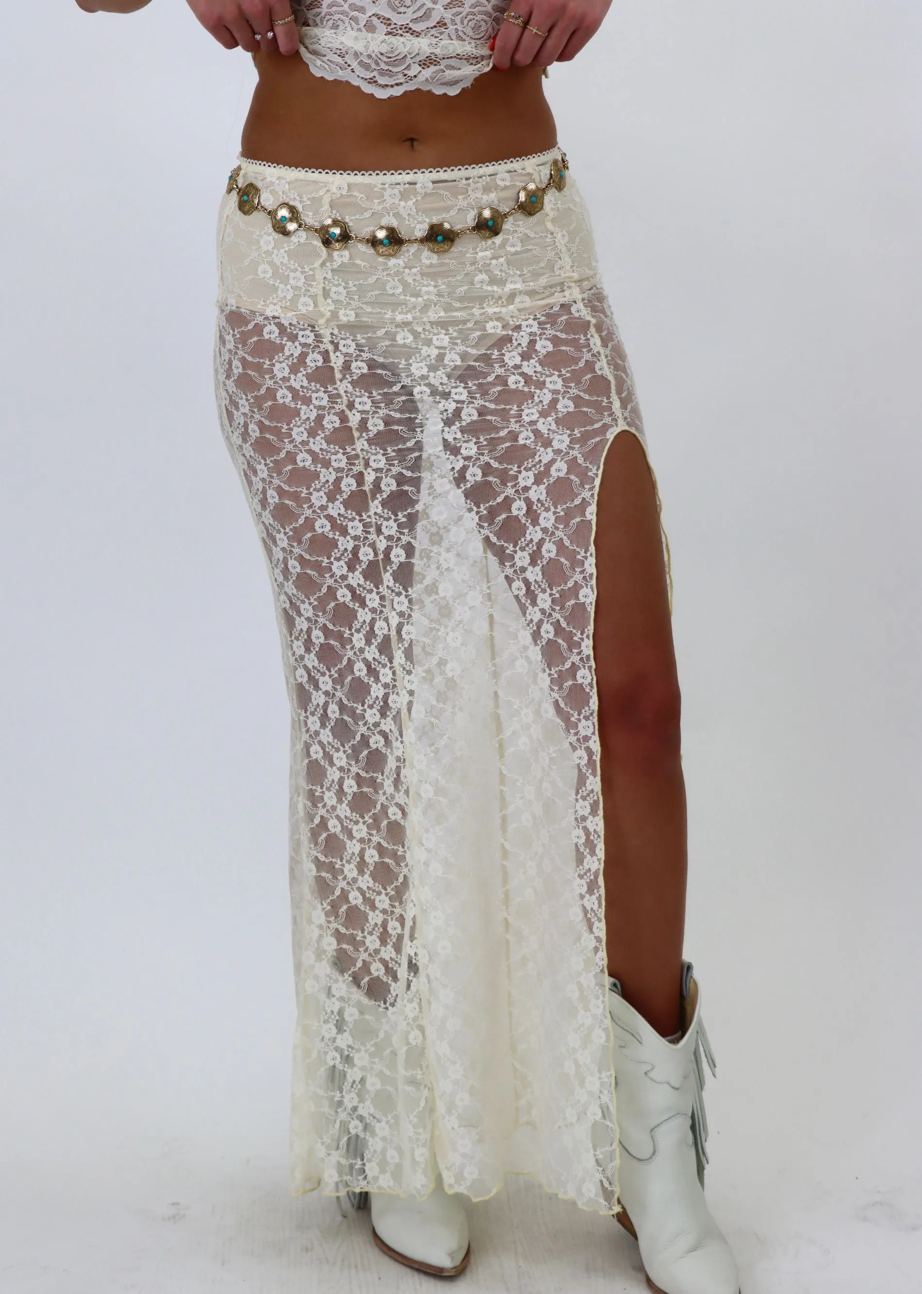 Miss Universe Lace Maxi Skirt ★ Cream