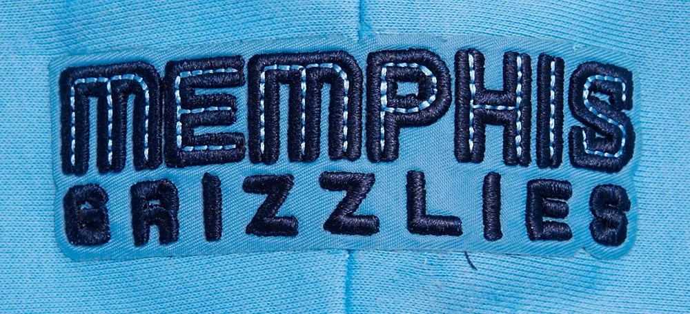 NBA MEMPHIS GRIZZLIES SCRIPT TAIL WOMEN'S RIB FLC CROPPED PO HOODIE (UNIVERSITY BLUE)