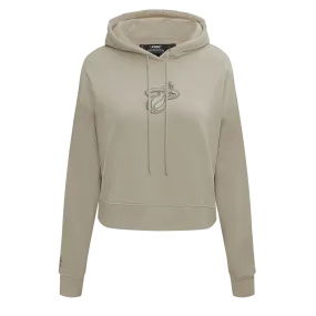NBA MIAMI HEAT NEUTRAL WOMEN'S CROPPED PO HOODIE (TAUPE)