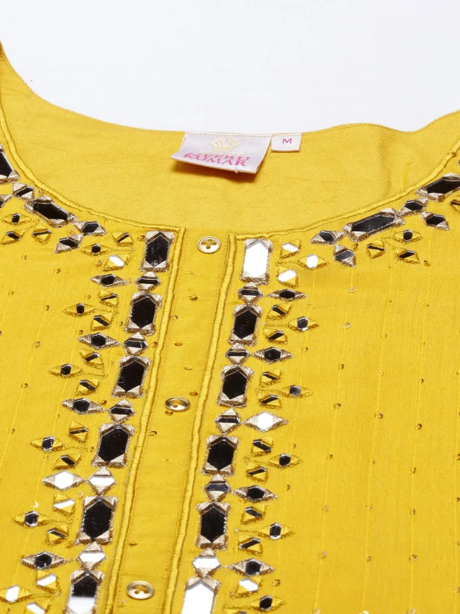 Neeru's Yellow Color Chanderi Fabric Tunic