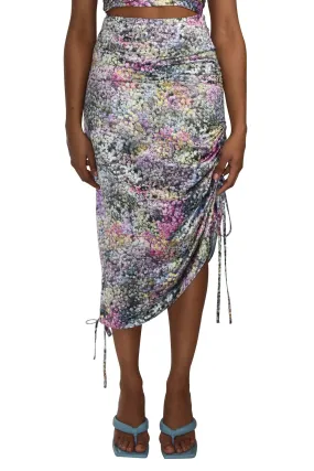 No Wallflower Project - Satin convertible ripple Midi Skirt - Rainbow Gypsophila