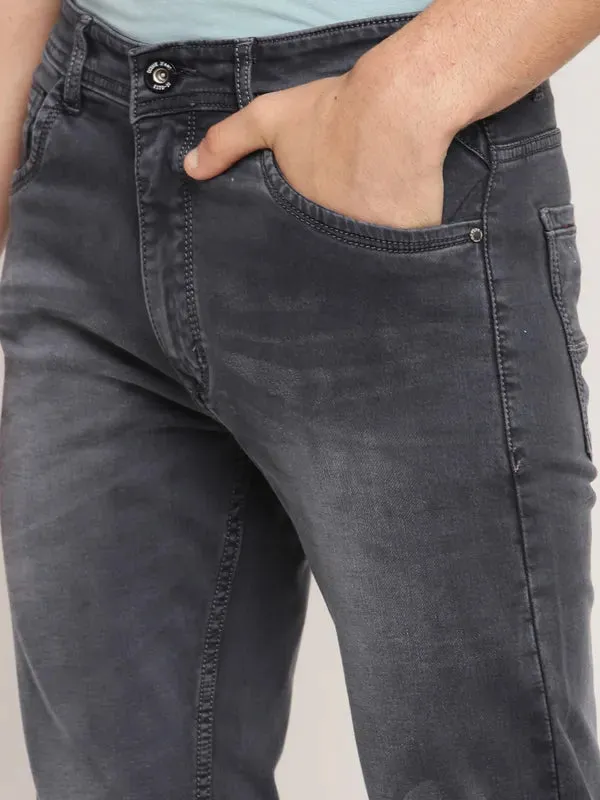 Octave Men Grey Low Distress Stretchable Jeans