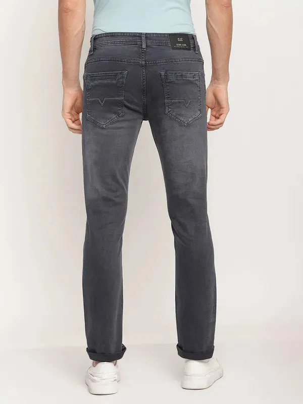 Octave Men Grey Low Distress Stretchable Jeans