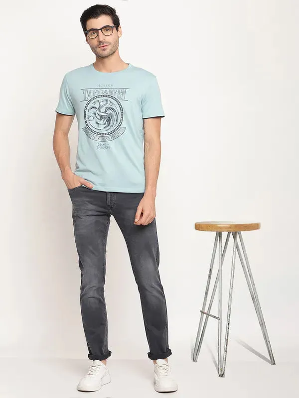 Octave Men Grey Low Distress Stretchable Jeans
