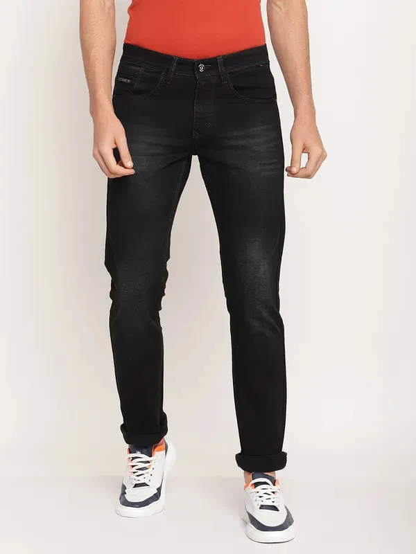 Octave Men Navy Blue Mid-Rise Regular Fit Light Fade Stretchable Cotton Jeans