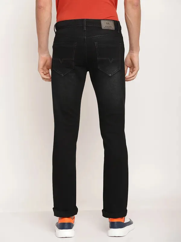 Octave Men Navy Blue Mid-Rise Regular Fit Light Fade Stretchable Cotton Jeans