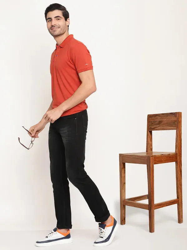 Octave Men Navy Blue Mid-Rise Regular Fit Light Fade Stretchable Cotton Jeans