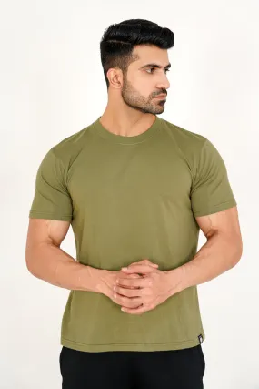 OLIVE BASIC COTTON TEE