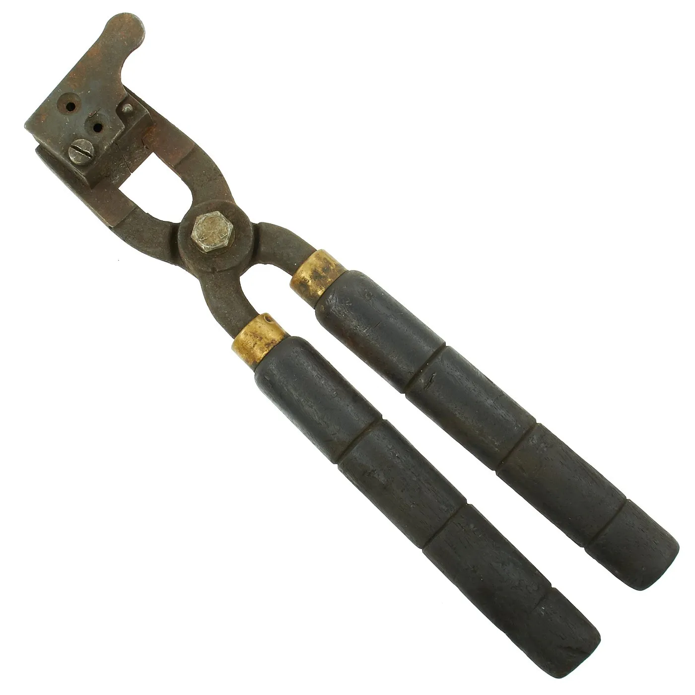 Original British 19th Century Brass Powder Flasks and Modern Bullet Molds Set