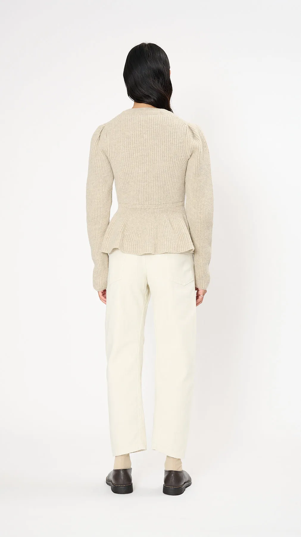 Peplum Sweater in Chalk