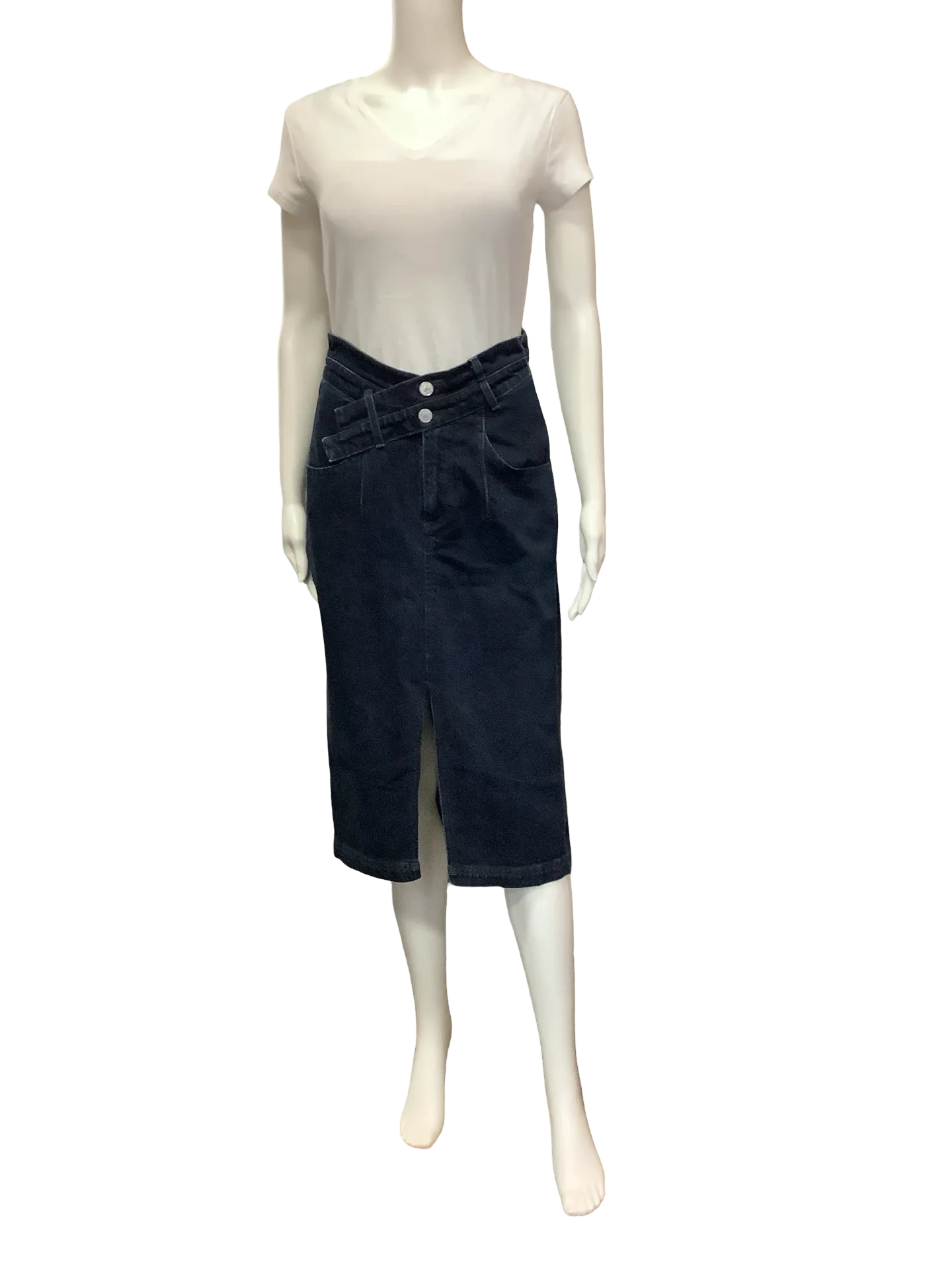 Pilcro Jean Skirt Blue Double Waist Midi Length Size 6P