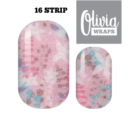 Pink Pastel Floral Nail Wraps
