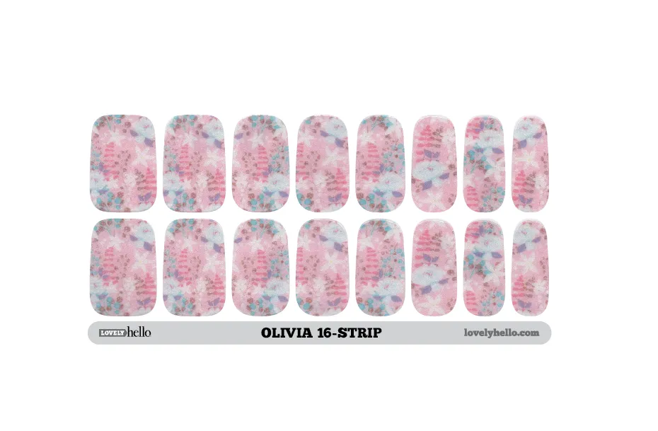 Pink Pastel Floral Nail Wraps