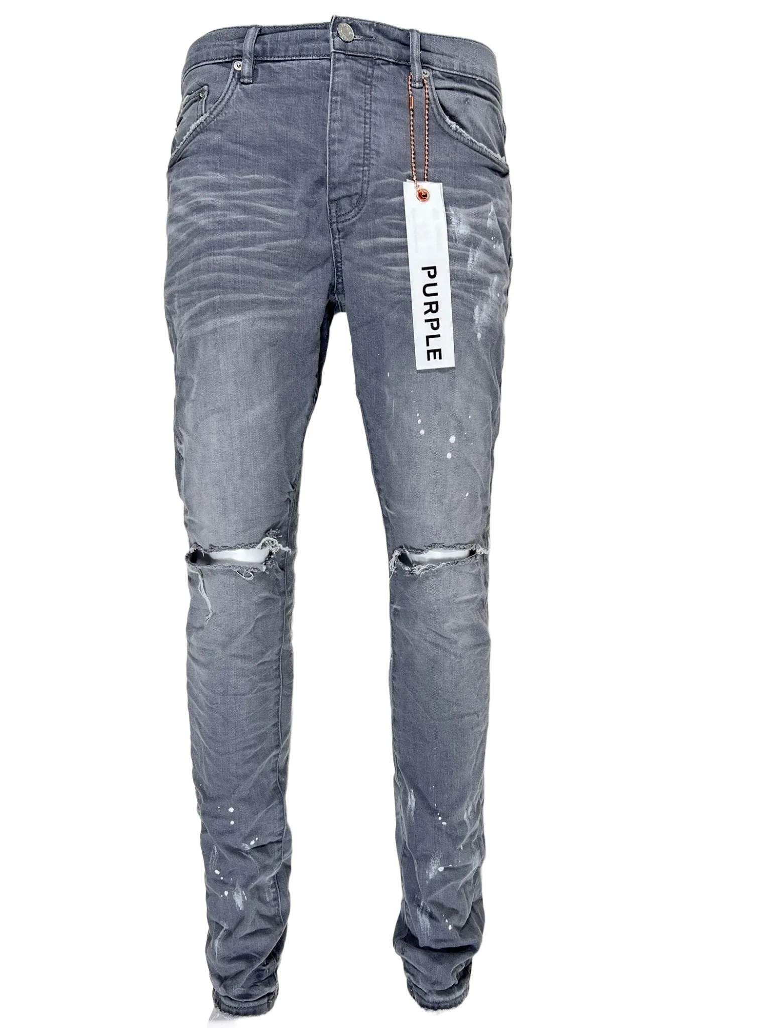 Purple Brand Jeans P001-WGKS Worn Grey Knee Slit