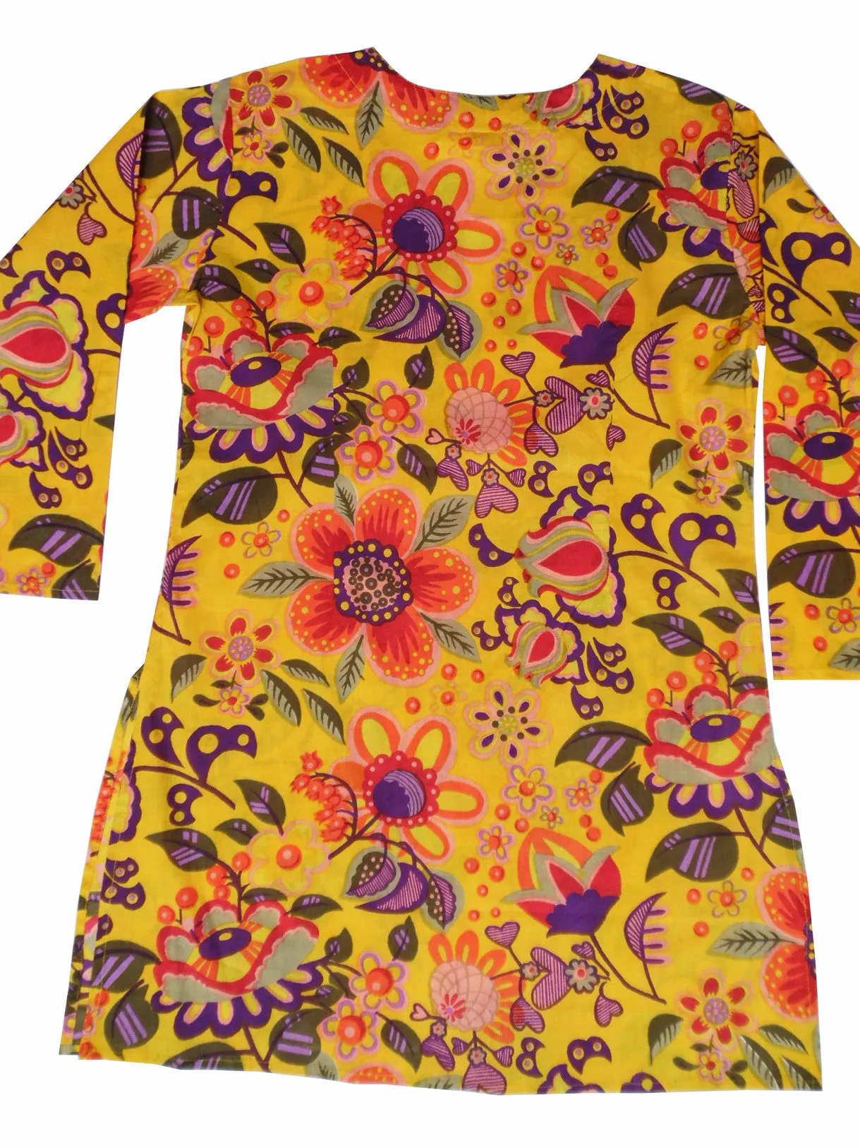 Raja Cotton Tunic Yellow Floral