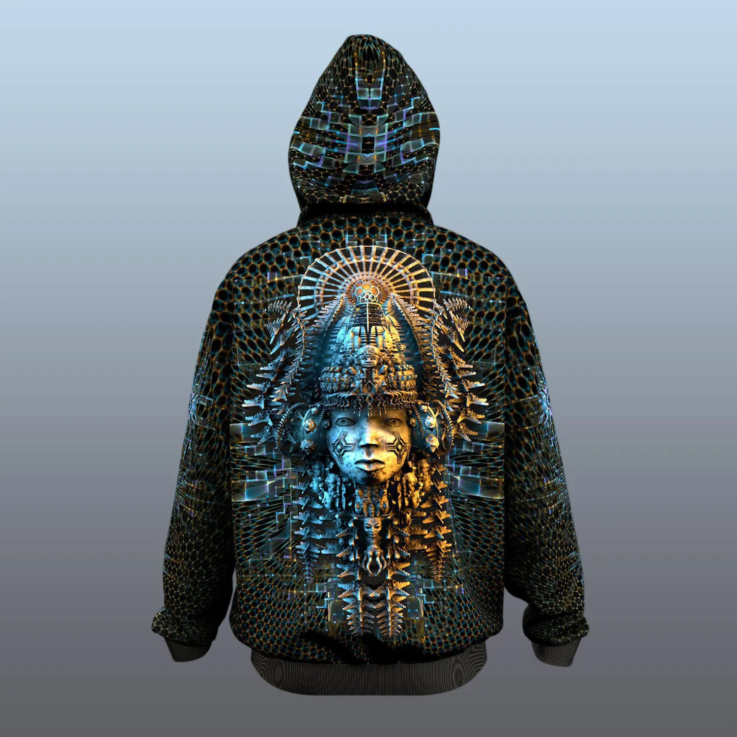 Sacred Geometry Hoodie | UV Hoodie | Fractal Hoodie | Psy Clothing | Festival Hoodie | Psychedelic Sweater | Tribal Spirit - UV (HD)