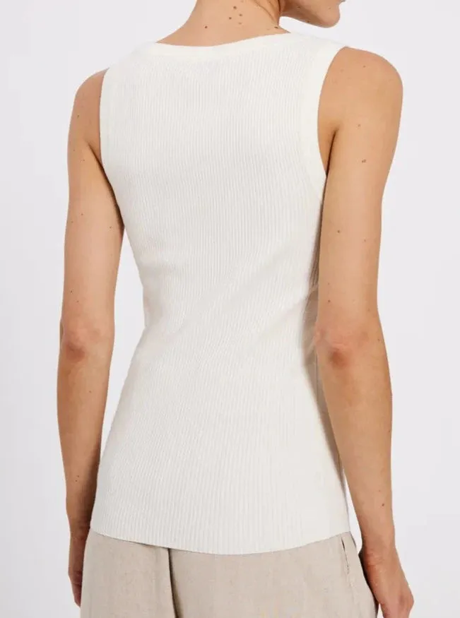SHERRY U-NECK KNIT TANK | OFF WHITE