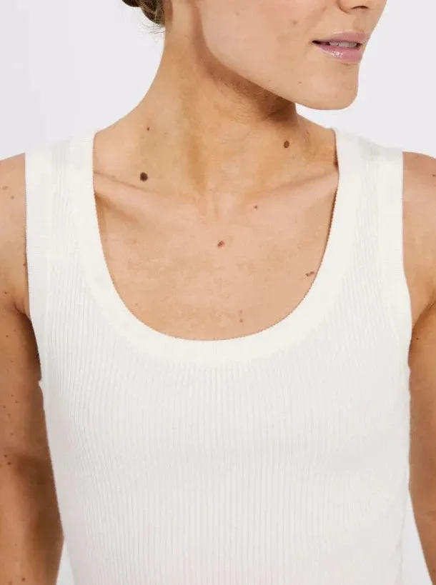 SHERRY U-NECK KNIT TANK | OFF WHITE