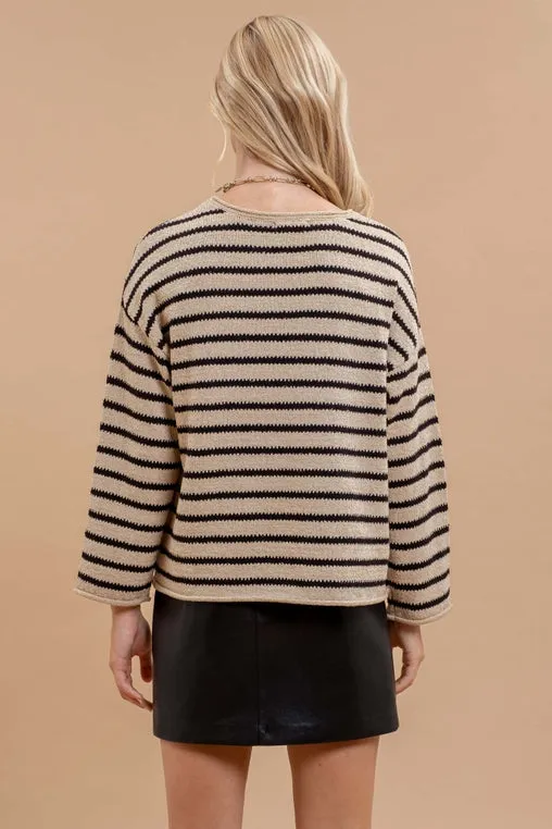 Stripe Drop Shoulder Sweater